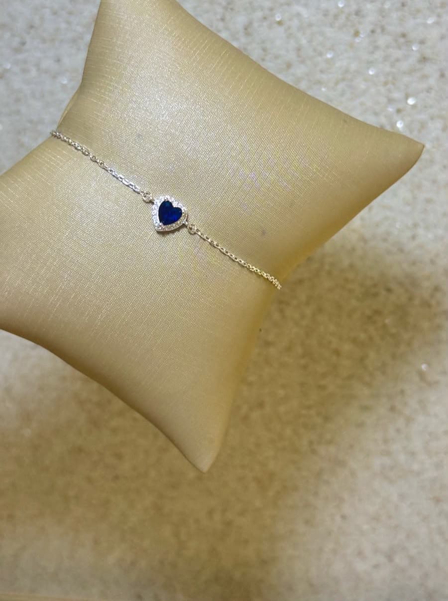 Pulseira coração azul