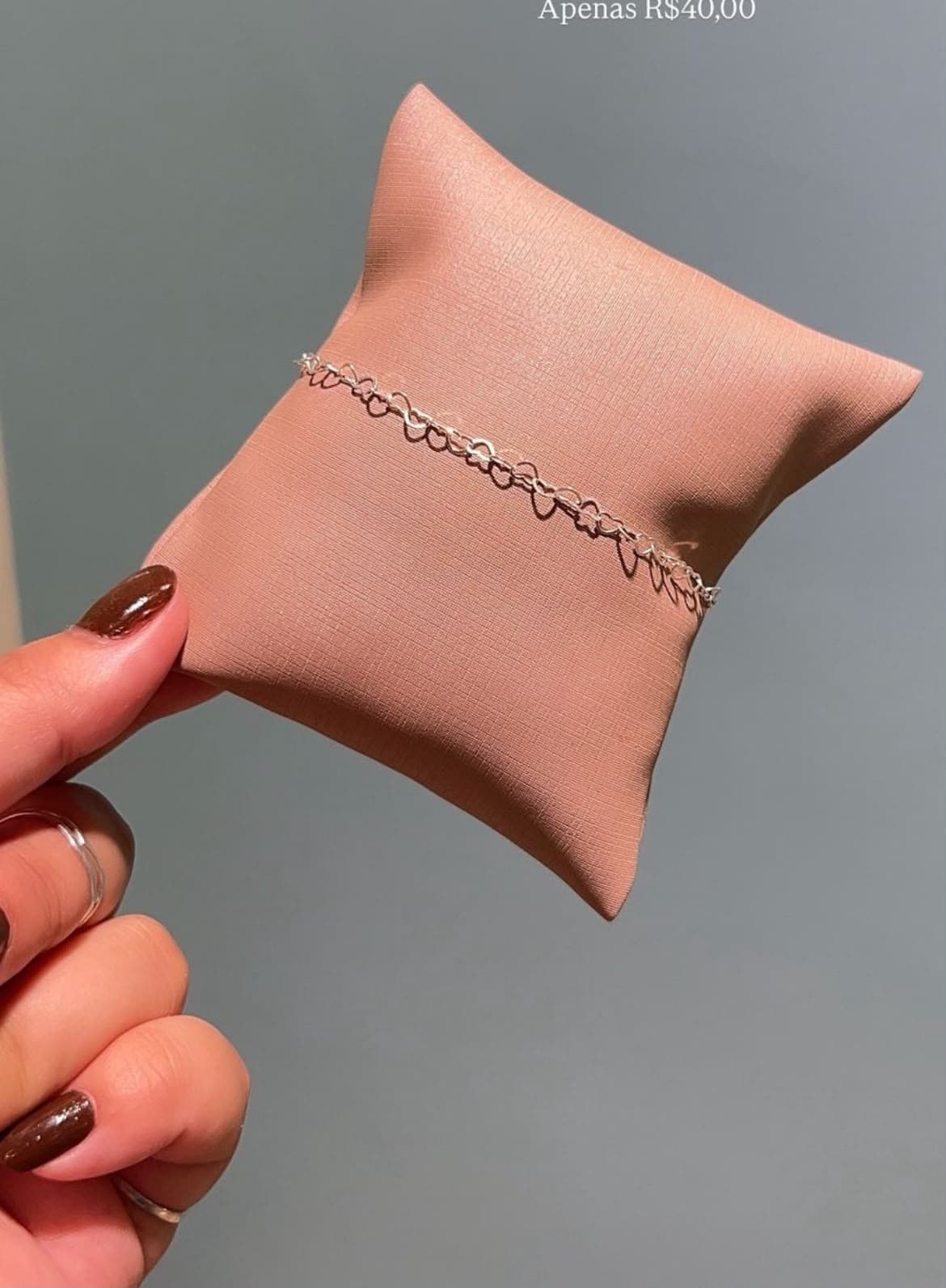 Pulseira coração vazado
