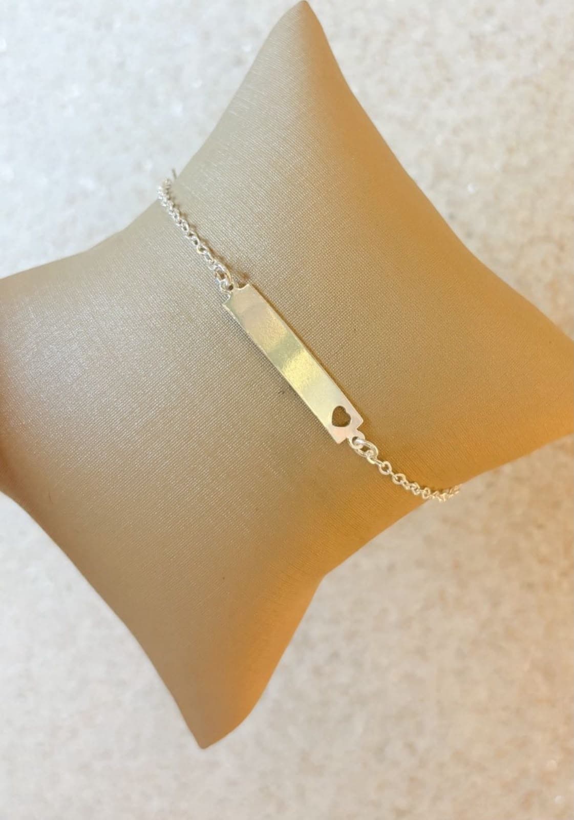 Pulseira infantil placa coração