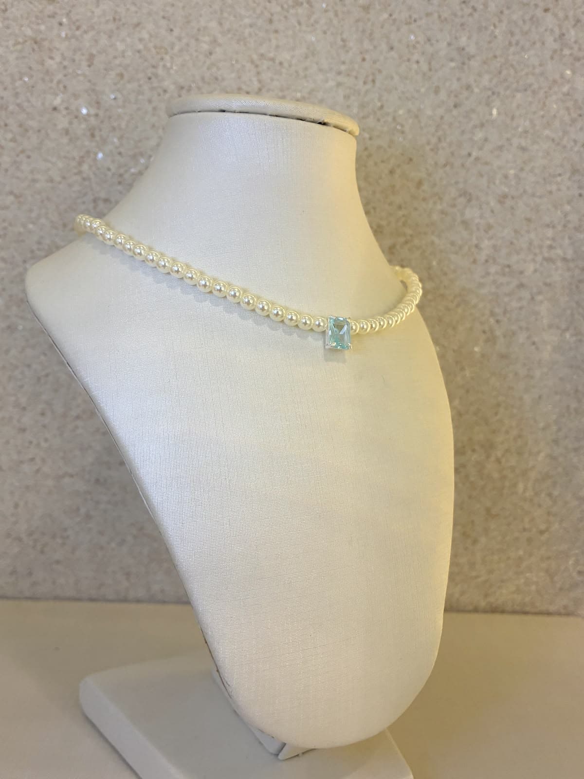 Colar pérola aqua marine