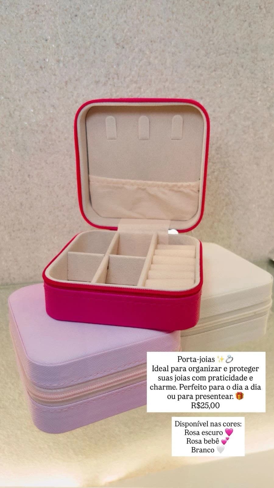 Porta-joias rosa bebê