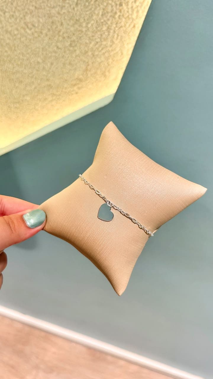 Pulseira coração chapa