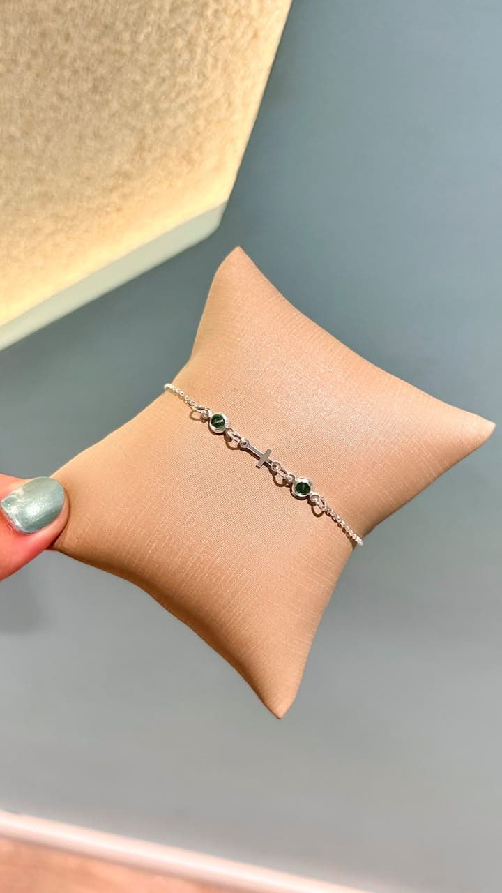 Pulseira cruz carti turmalina